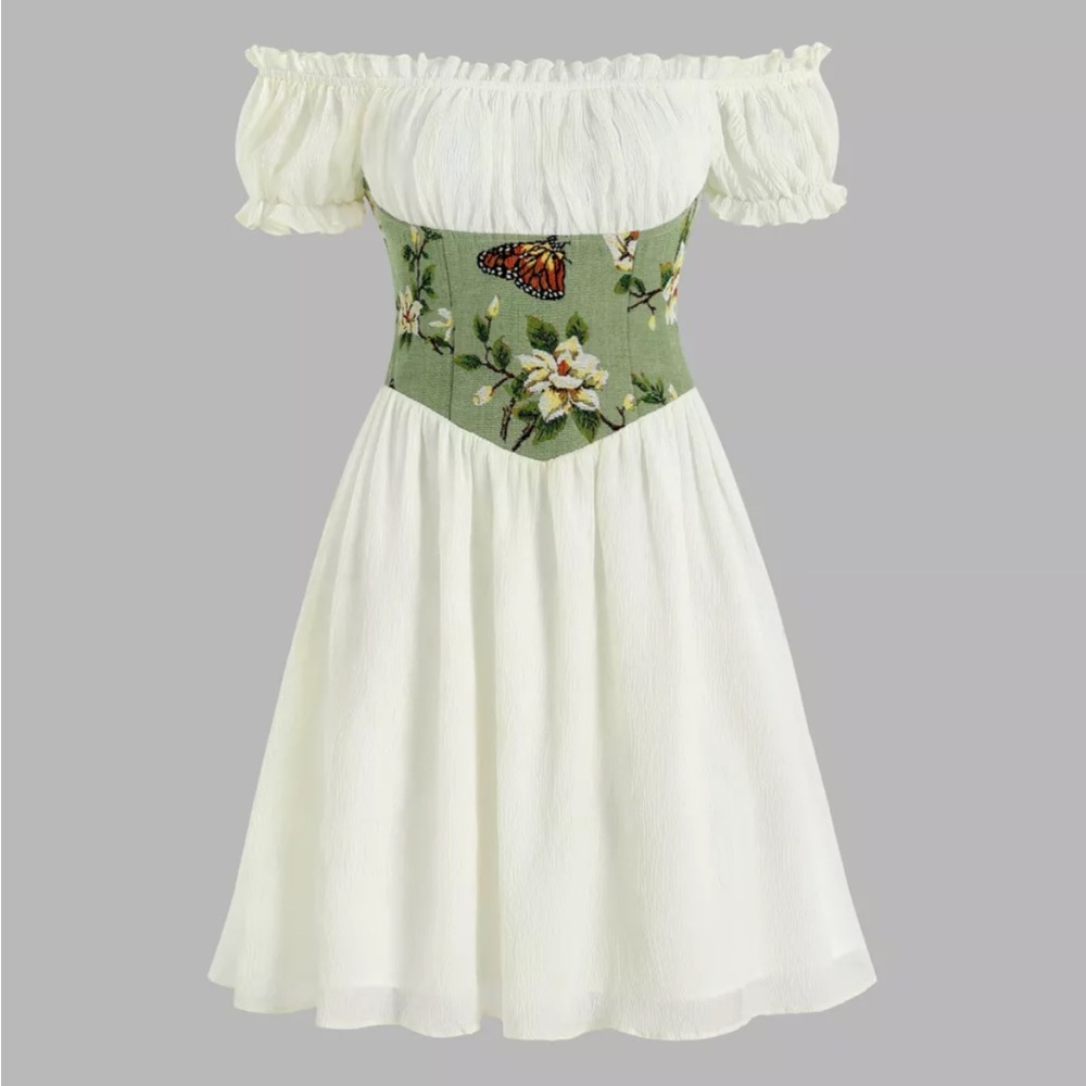 Off Shoulder Corset Mini Dress